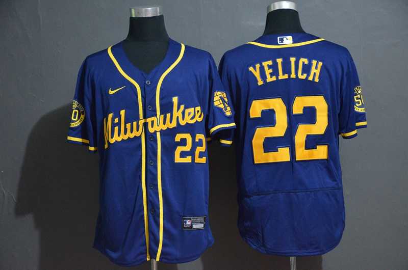 Brewers 22 Christian Yelich Royal Nike 2020 Flexbase Jersey,We sell and wholesale Brewers 22 Christian Yelich Royal Nike 2020 Flexbase Jersey on line form chian!